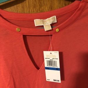 Michael Kors Peach/Pink shirt blouse. XL NWT